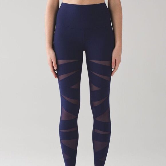 Lululemon Wunder Under Pant (Hi-Rise) (Tech Mesh) Hero Blue 2 - Picture 1 of 10